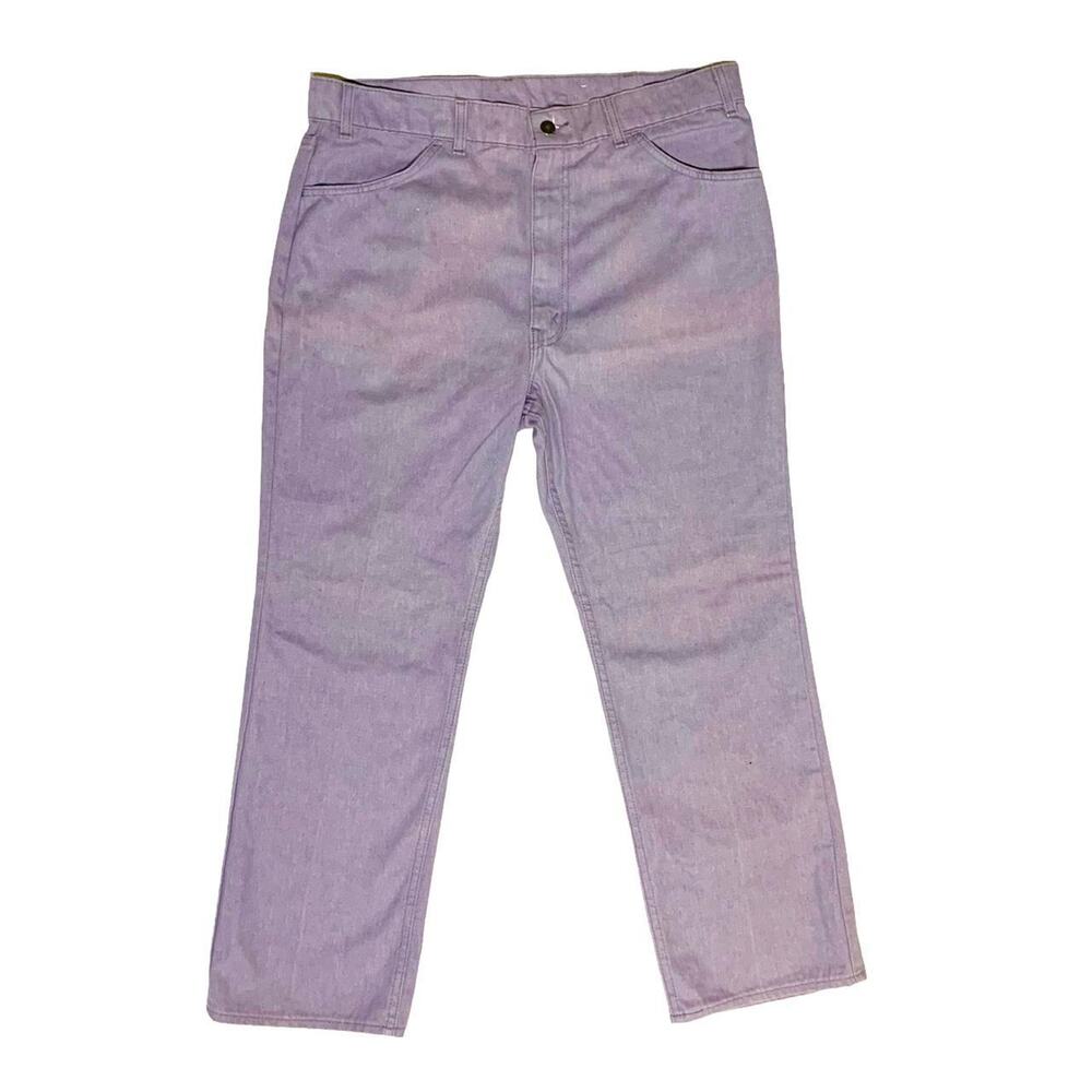 Levis with a Skosh VTG 70s Purple Chino Tapered Leg Pants Talon Zip Mens 37x29